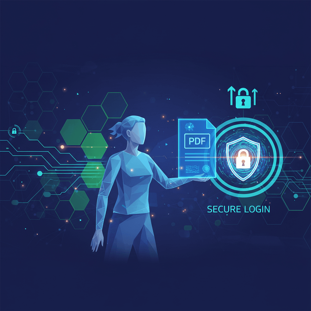 Illustration of email delivery and secure customer login portal